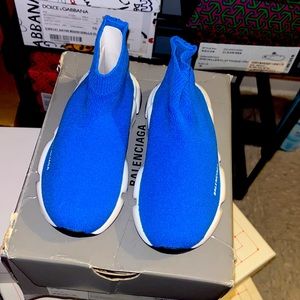 Kids Balenciaga Sock Trainer Sneakers - Royal Blue